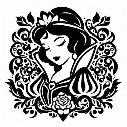 Silhouette Snow White - 11CT Stamped Cross Stitch 40*40CM