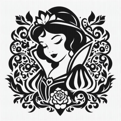 Silhouette Snow White - 11CT Stamped Cross Stitch 40*40CM