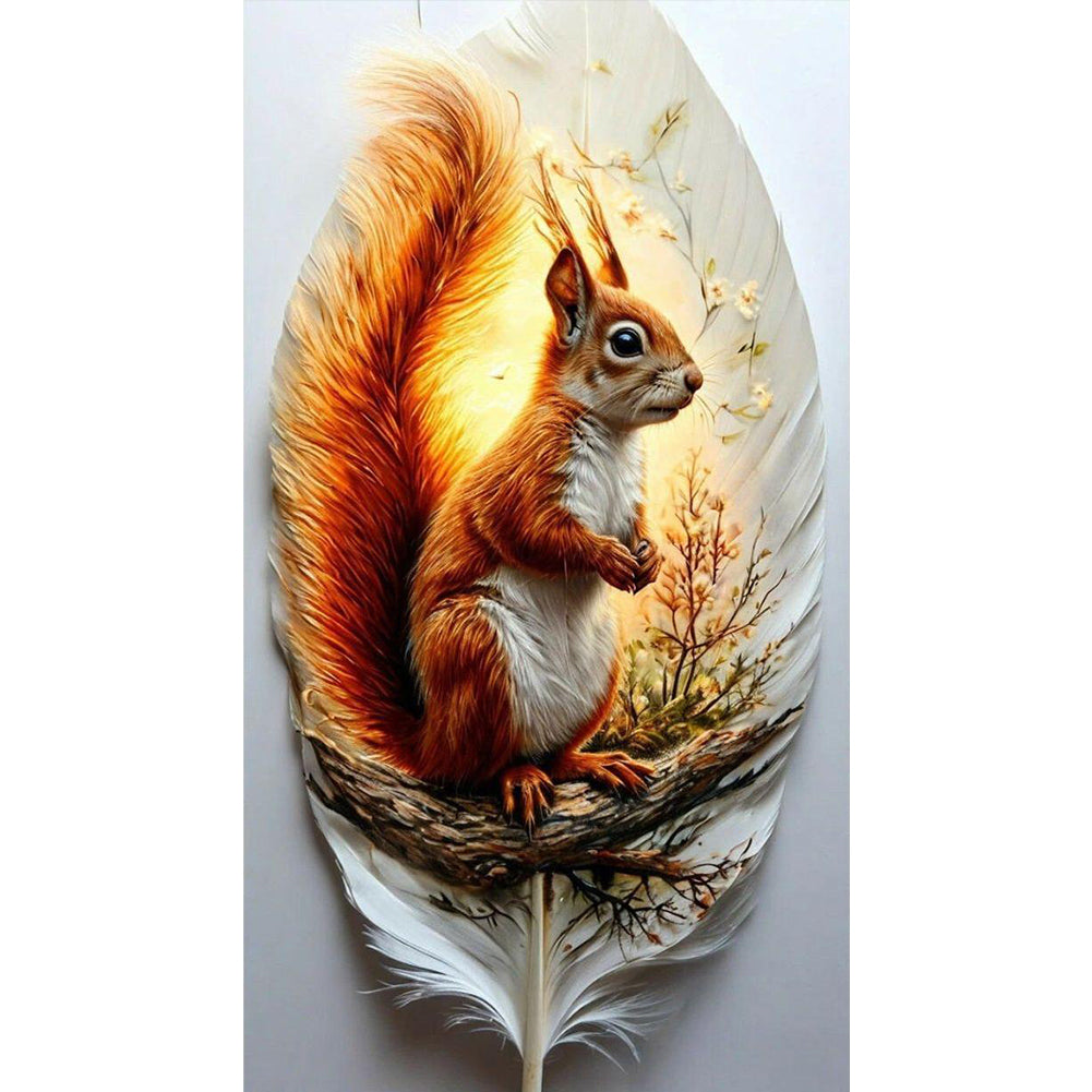 Leaf Squirrel - 11CT Stamped Cross Stitch 40*70CM
