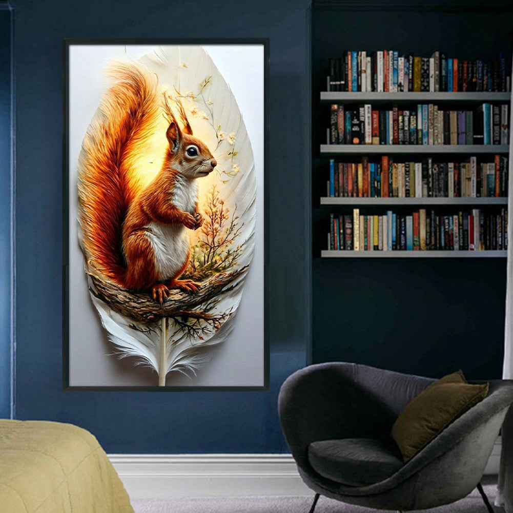Leaf Squirrel - 11CT Stamped Cross Stitch 40*70CM