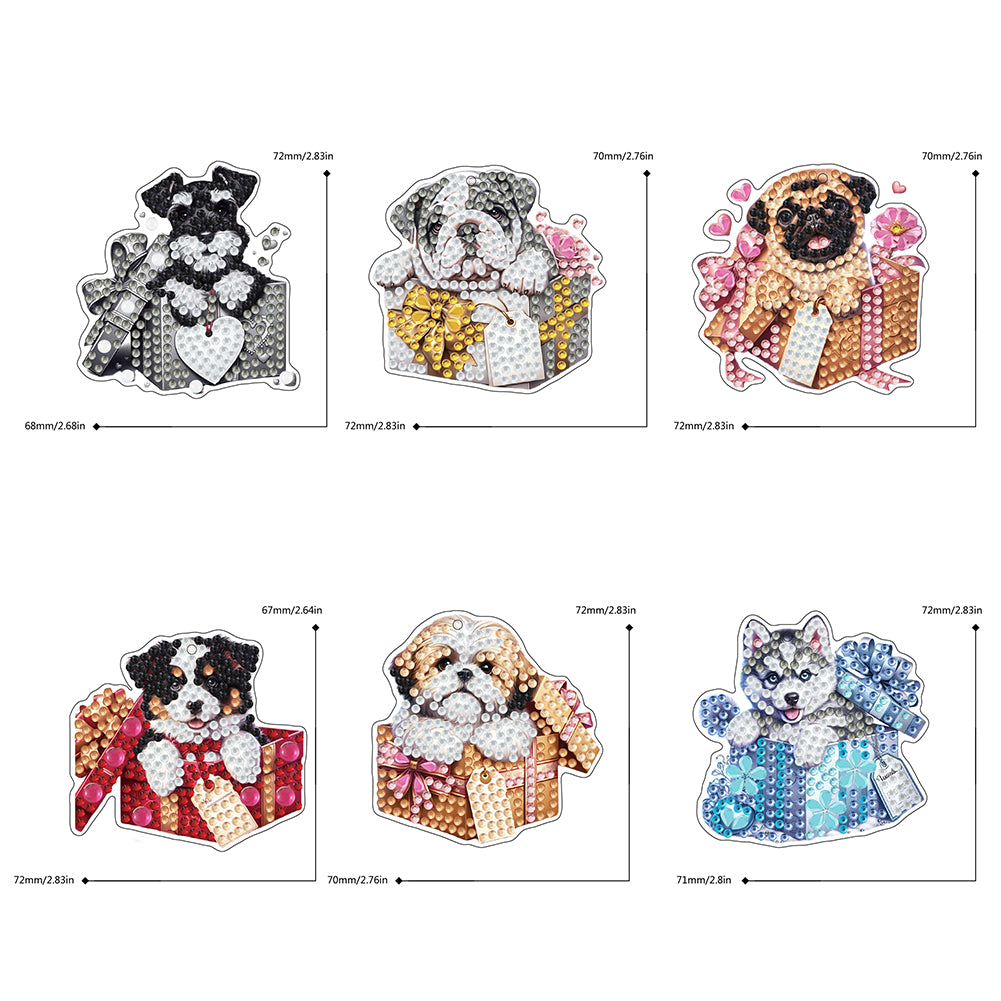 Double Sided Special Shape Animals Diamond Art Craft Keychain for Party Supplies