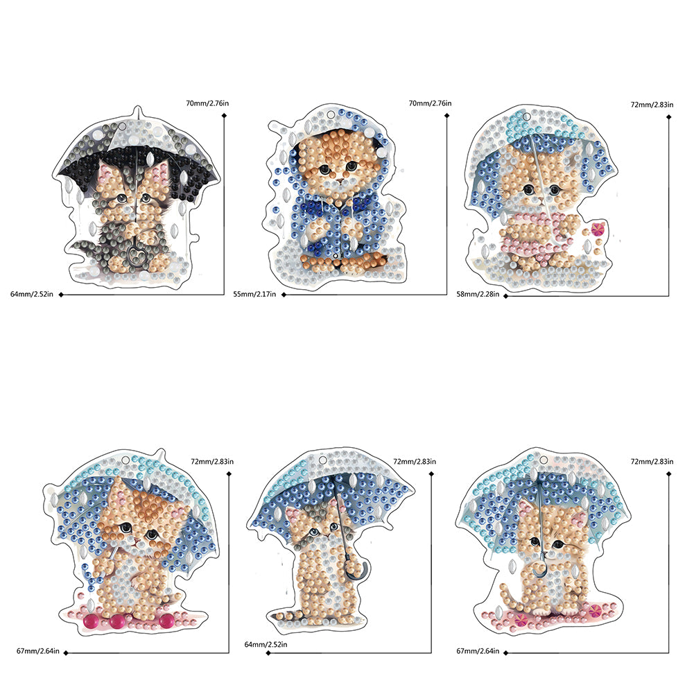 Double Sided Special Shape Animals Diamond Art Craft Keychain for Party Supplies