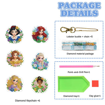 Double Sided Special Shape Animals Diamond Art Craft Keychain for Party Supplies