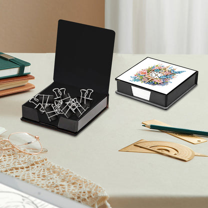 Leather Animals Diamond Painting Notecard Box Flowers Gem Art Sticky Note Holder