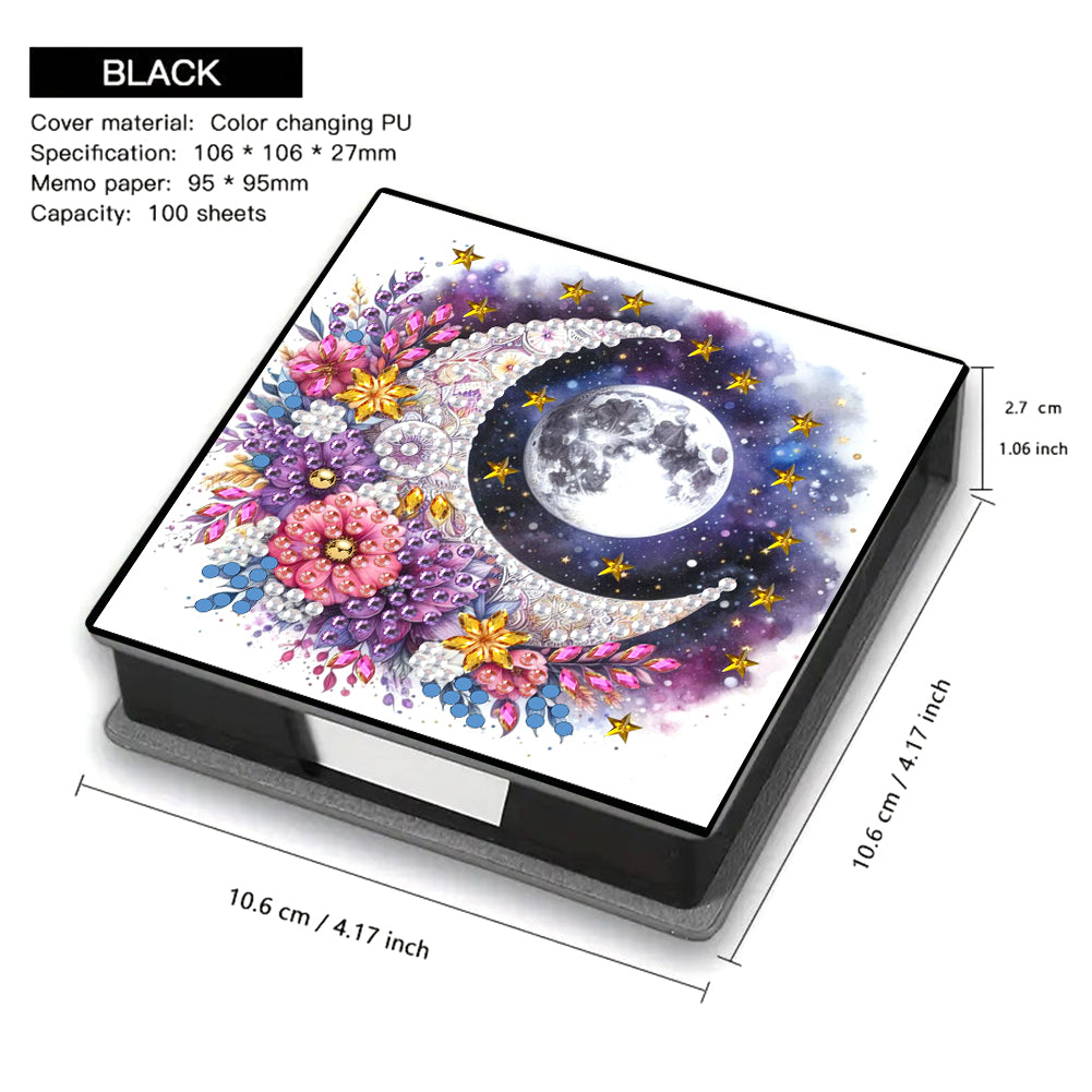 Leather Animals Diamond Painting Notecard Box Flowers Gem Art Sticky Note Holder