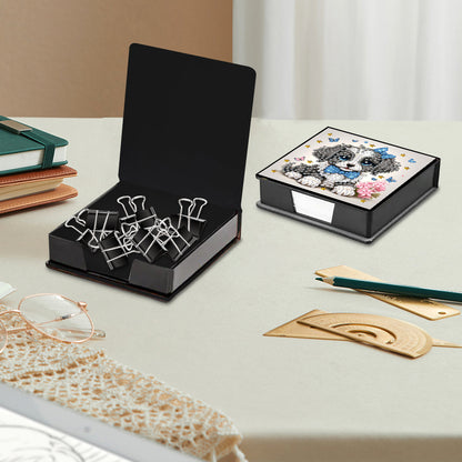 Leather Animals Diamond Painting Notecard Box Flowers Gem Art Sticky Note Holder