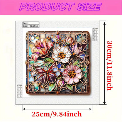 Metallic Flower - Special Shaped Drill Diamond Painting 30*30CM