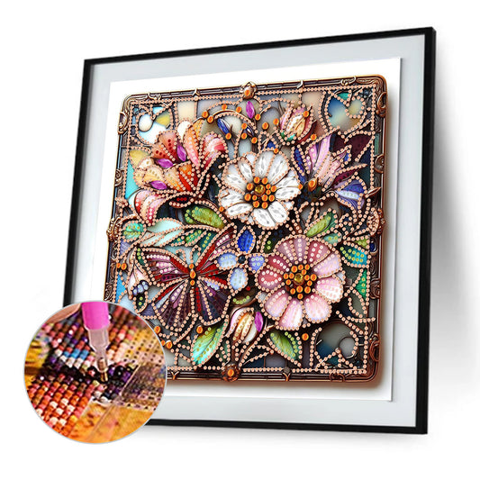 Metallic Flower - Special Shaped Drill Diamond Painting 30*30CM