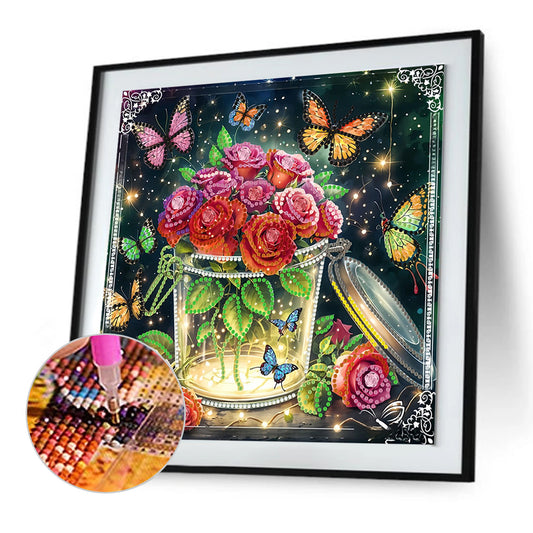 Blooming Flower - Special Shaped Drill Diamond Painting 30*30CM