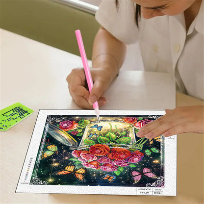Blooming Flower - Special Shaped Drill Diamond Painting 30*30CM