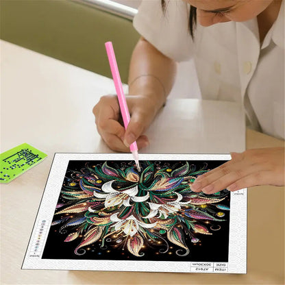 Blooming Flower - Special Shaped Drill Diamond Painting 30*30CM