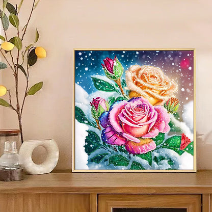 Blooming Flowers - Special Shaped Drill Diamond Painting 30*30CM