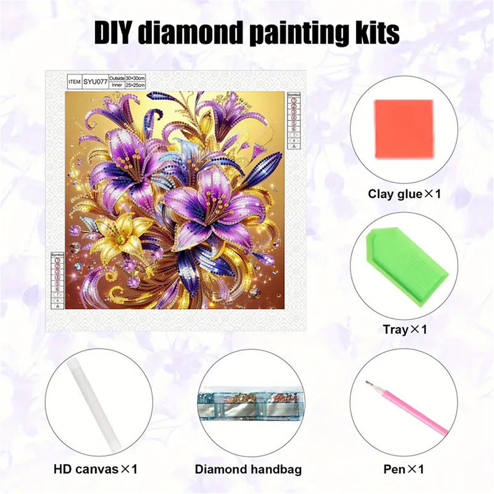 Blooming Flower - Special Shaped Drill Diamond Painting 30*30CM