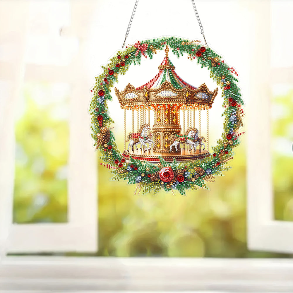 2D Flat Acrylic DIY Hanging Diamond Art Kits Special Shape Wall Door Decoration