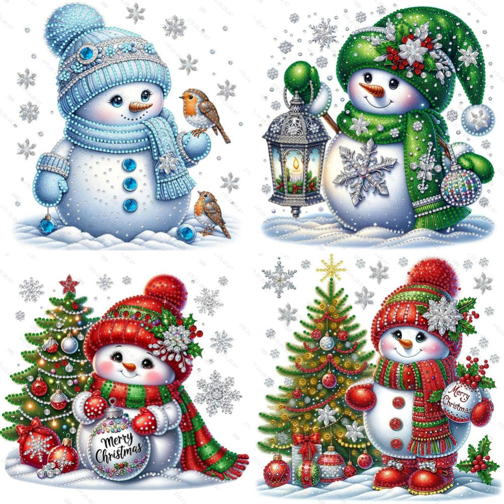 4 Pcs Christmas - Special Shaped Drill Diamond Painting 30*30CM