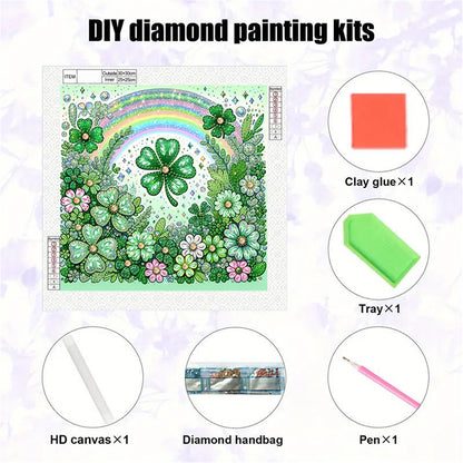 Blooming Lucky Clover - Special Shaped Drill Diamond Painting 30*30CM