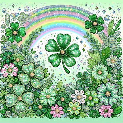 Blooming Clover - Special Shaped Drill Diamond Painting 30*30CM
