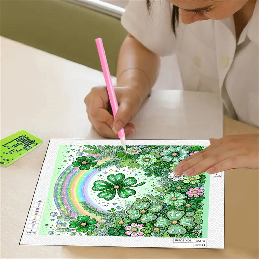 Blooming Clover - Special Shaped Drill Diamond Painting 30*30CM