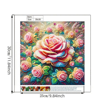 Blooming Flowers - Special Shaped Drill Diamond Painting 30*30CM