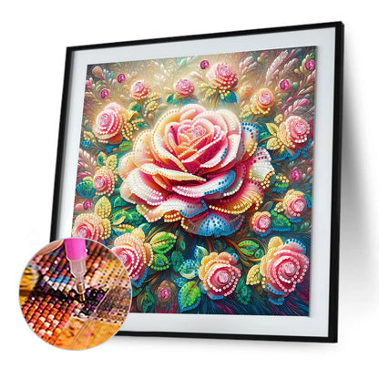 Blooming Flowers - Special Shaped Drill Diamond Painting 30*30CM