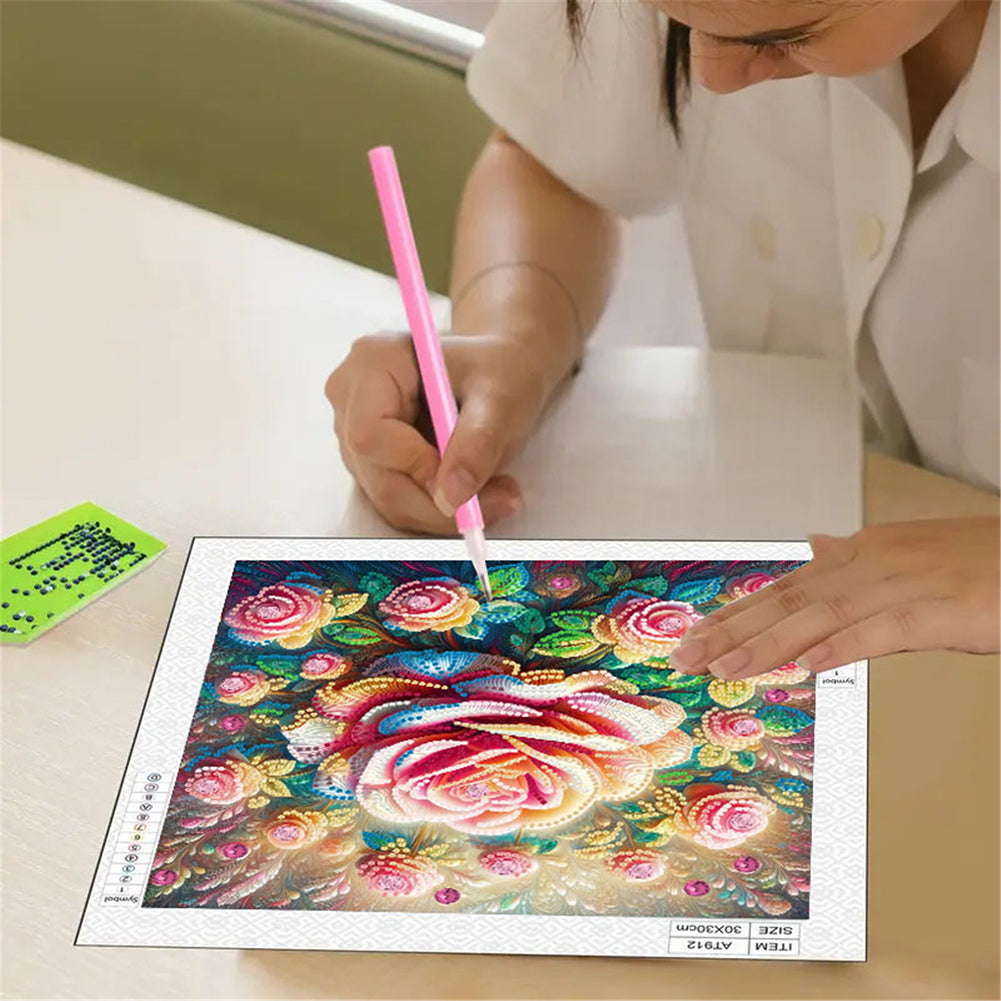 Blooming Flowers - Special Shaped Drill Diamond Painting 30*30CM