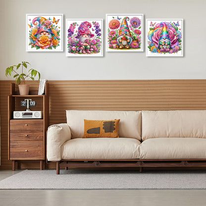 4 Pcs Gnome - Special Shaped Drill Diamond Painting 30*30CM