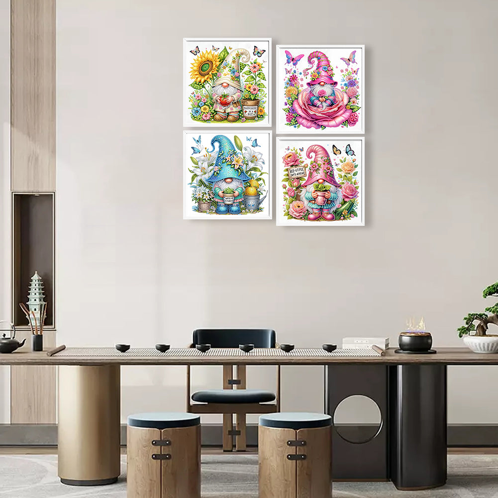 4 Pcs Gnome - Special Shaped Drill Diamond Painting 30*30CM