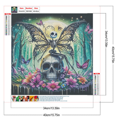 Halloween Skeleton - Full Round Drill Diamond Painting 40*40CM