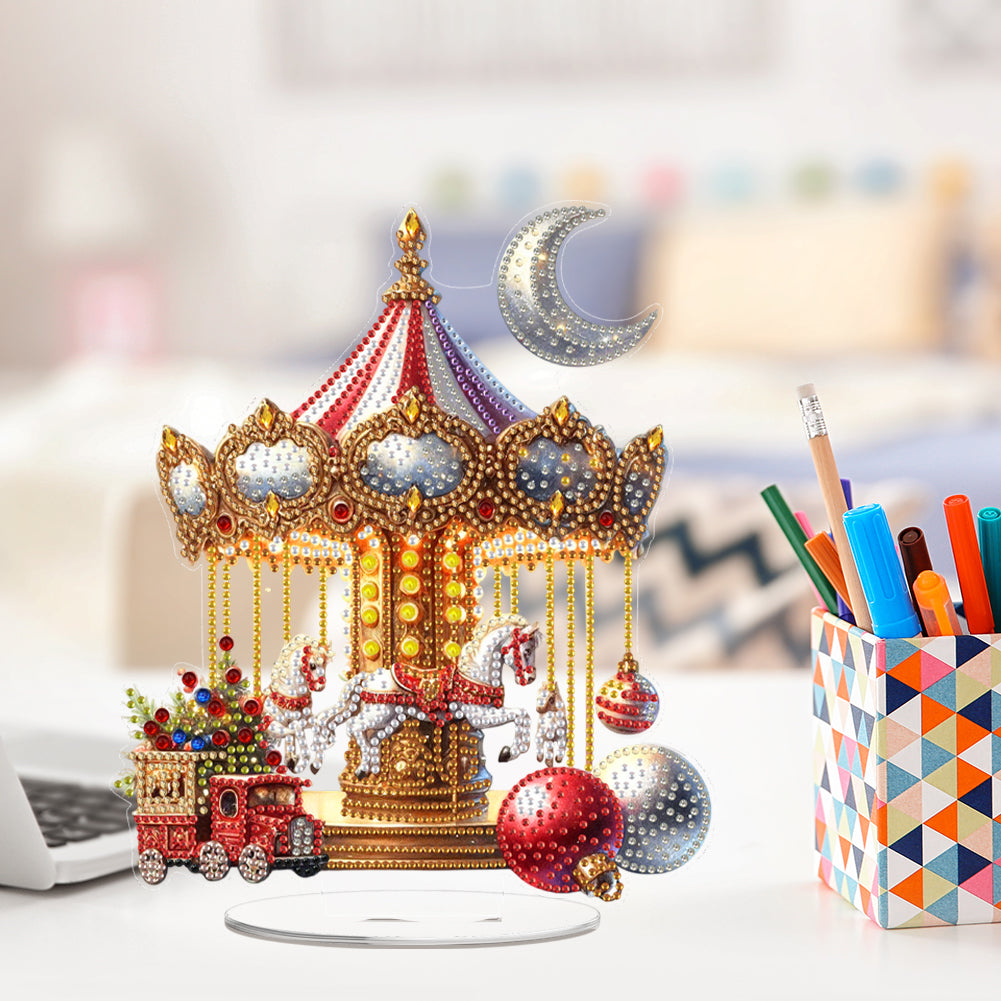 2D Flat Xmas DIY Desktop Diamond Art Kits Diamond Painting Desktop Ornaments Kit