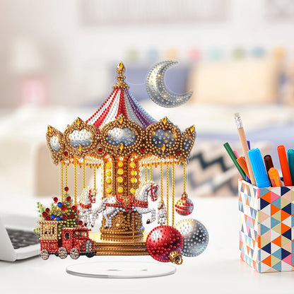 2D Flat Xmas DIY Desktop Diamond Art Kits Diamond Painting Desktop Ornaments Kit