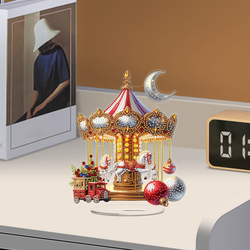 2D Flat Xmas DIY Desktop Diamond Art Kits Diamond Painting Desktop Ornaments Kit