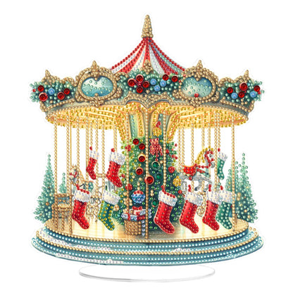 2D Flat Xmas DIY Desktop Diamond Art Kits Diamond Painting Desktop Ornaments Kit