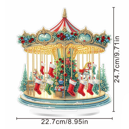 2D Flat Xmas DIY Desktop Diamond Art Kits Diamond Painting Desktop Ornaments Kit