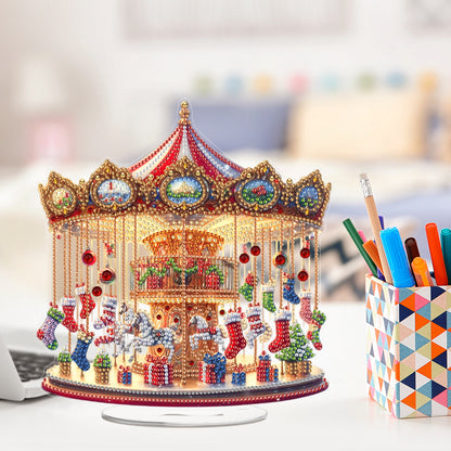 2D Flat Xmas DIY Desktop Diamond Art Kits Diamond Painting Desktop Ornaments Kit