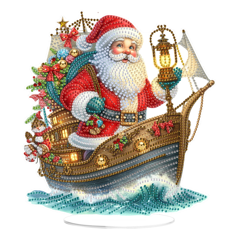 2D Flat Xmas DIY Desktop Diamond Art Kits Diamond Painting Desktop Ornaments Kit