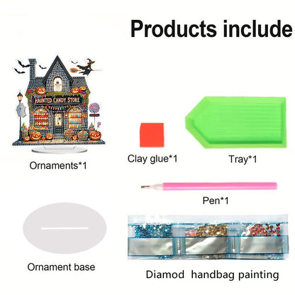 2D Flat Xmas DIY Desktop Diamond Art Kits Diamond Painting Desktop Ornaments Kit