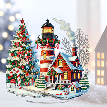 2D Flat Xmas DIY Desktop Diamond Art Kits Diamond Painting Desktop Ornaments Kit