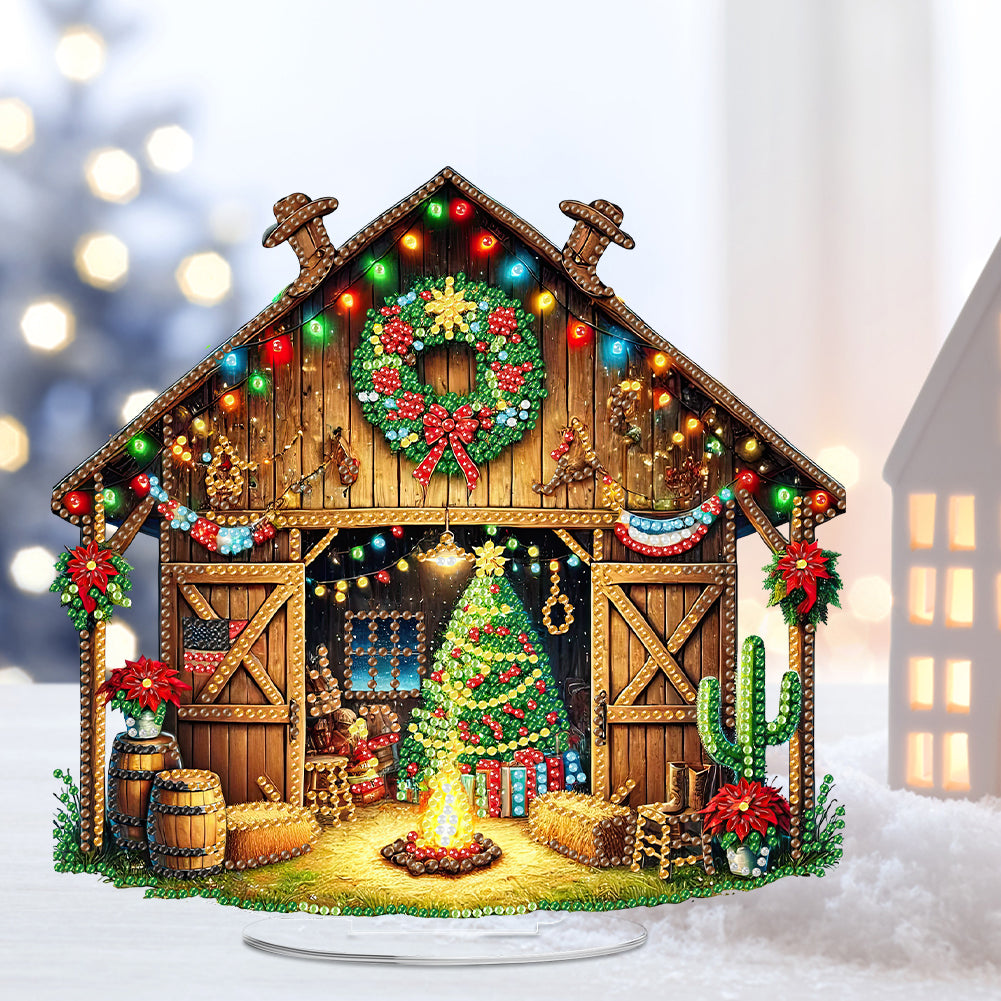 2D Flat Xmas DIY Desktop Diamond Art Kits Diamond Painting Desktop Ornaments Kit