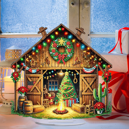 2D Flat Xmas DIY Desktop Diamond Art Kits Diamond Painting Desktop Ornaments Kit