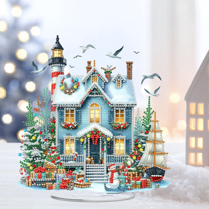 2D Flat Xmas DIY Desktop Diamond Art Kits Diamond Painting Desktop Ornaments Kit