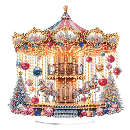 2D Flat Xmas DIY Desktop Diamond Art Kits Diamond Painting Desktop Ornaments Kit
