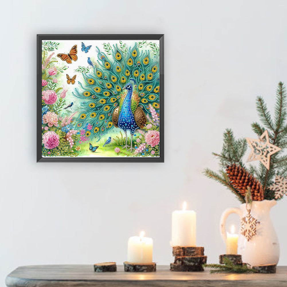 Peacock - Special Shaped Drill Diamond Painting 30*30CM