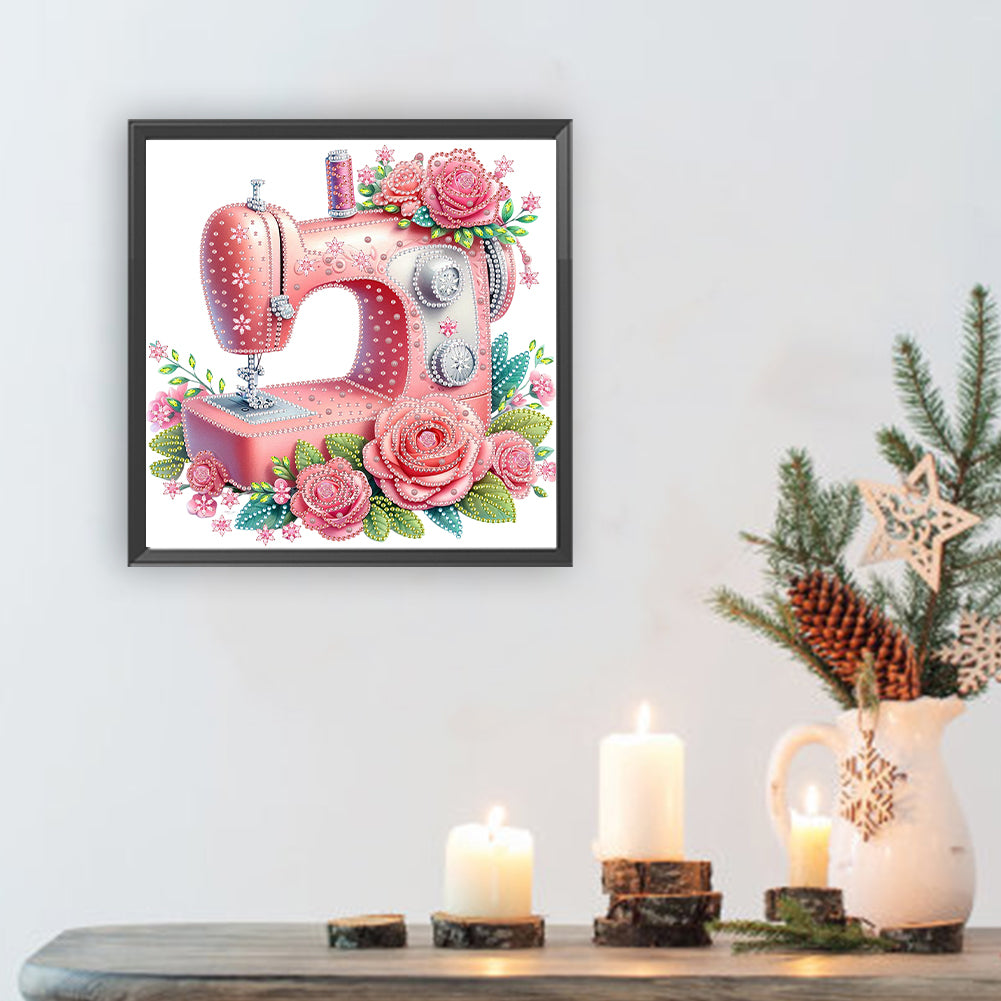 Pink Sewing Machine - Special Shaped Drill Diamond Painting 30*30CM