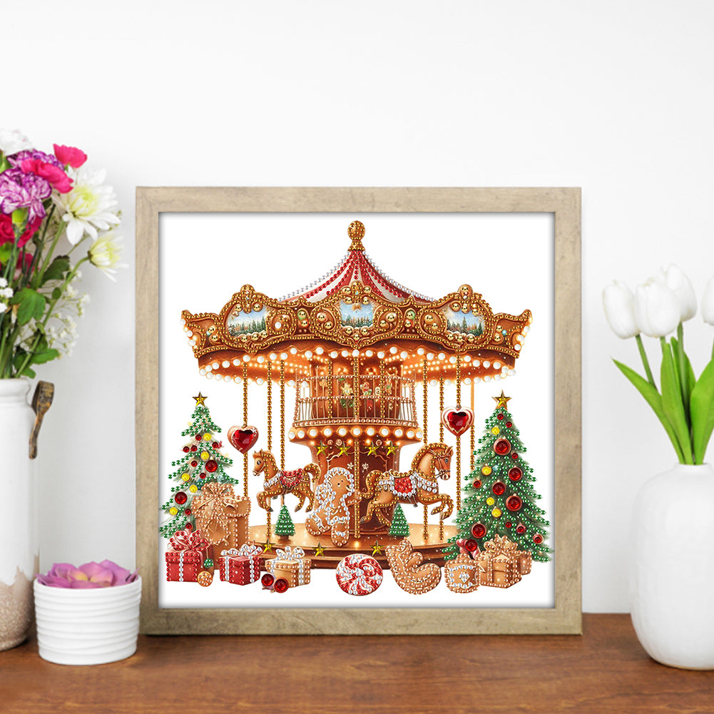 Gingerbread Man Carousel - Special Shaped Drill Diamond Painting 30*30CM