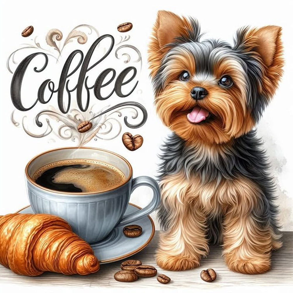 Coffee Kitten - Full Round Drill Diamond Painting 30*30CM