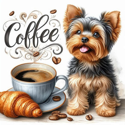 Coffee Kitten - Full Round Drill Diamond Painting 30*30CM