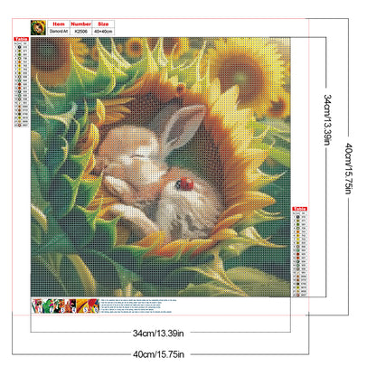 Sunflower Bunny - Full Round Drill Diamond Painting 40*40CM