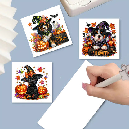 6PCS DIY Diamond Art Greeting Cards Halloween Designs for Halloween and Holidays