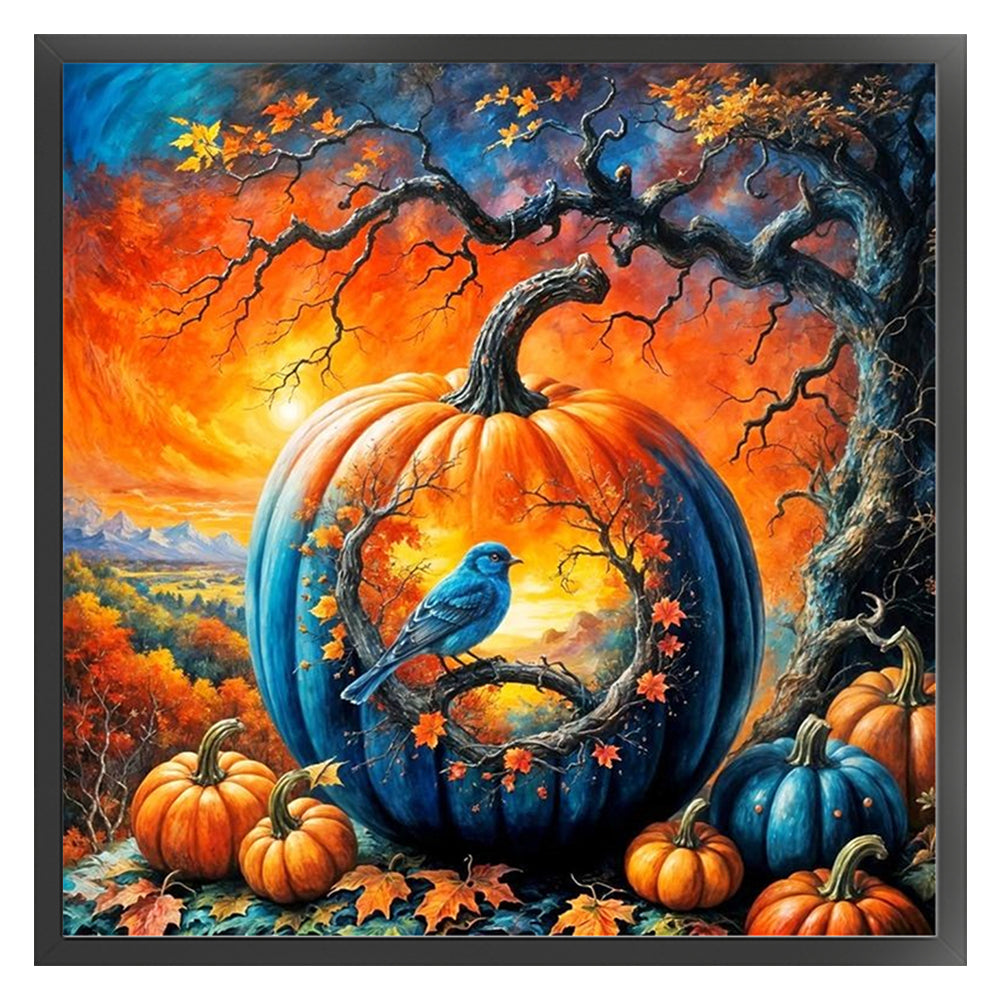 Pumpkin Silhouette Crow - 11CT Stamped Cross Stitch 40*40CM