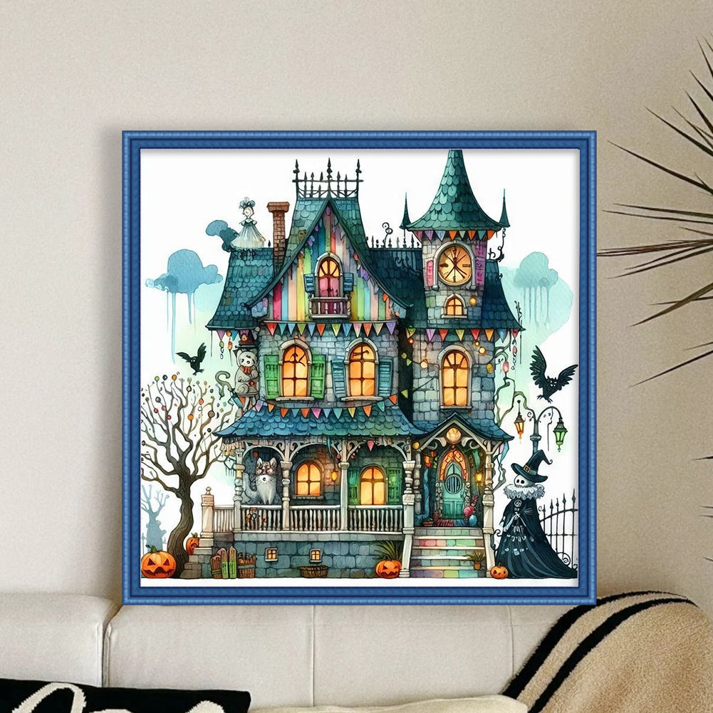 Halloween Cottage - 11CT Stamped Cross Stitch 40*40CM